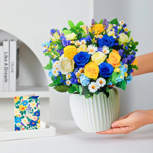 Bouquet pop-up de rêve céruléen