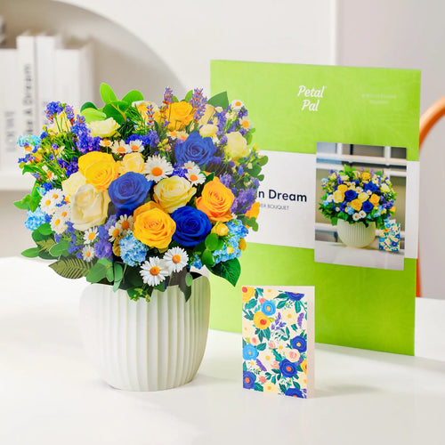 Bouquet pop-up de rêve céruléen