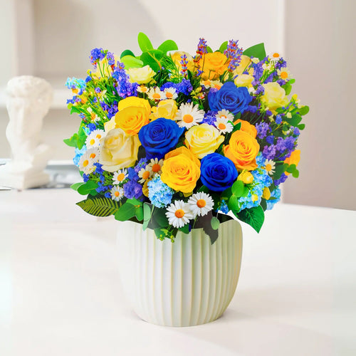 Bouquet pop-up de rêve céruléen