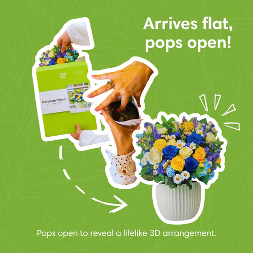 Bouquet pop-up de rêve céruléen