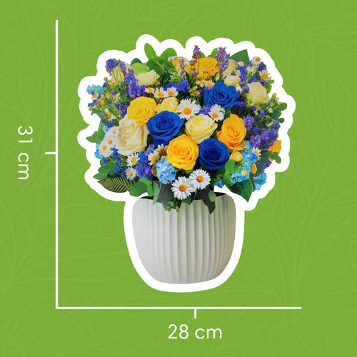 Bouquet pop-up de rêve céruléen