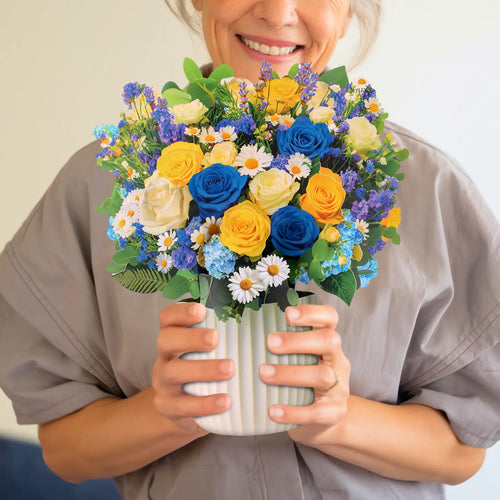 Bouquet pop-up de rêve céruléen