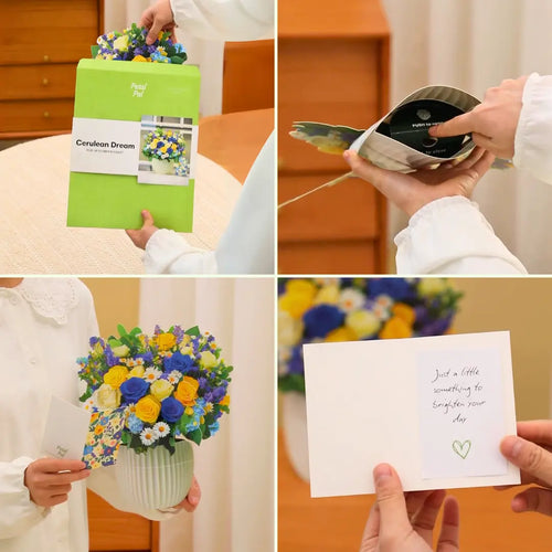 Bouquet pop-up de rêve céruléen