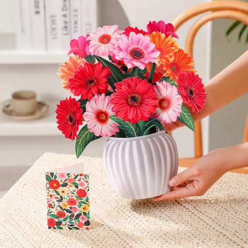 Bouquet pop-up gerberas joyeux