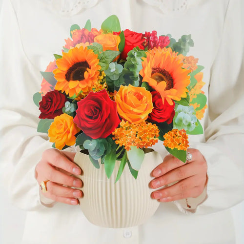 Bouquet pop-up de récolte d'or