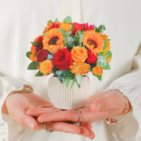 Mini-Golden-Harvest-small-paper-pop-up-bouquet-of-roses-and-sunflowers-—-PetalPal