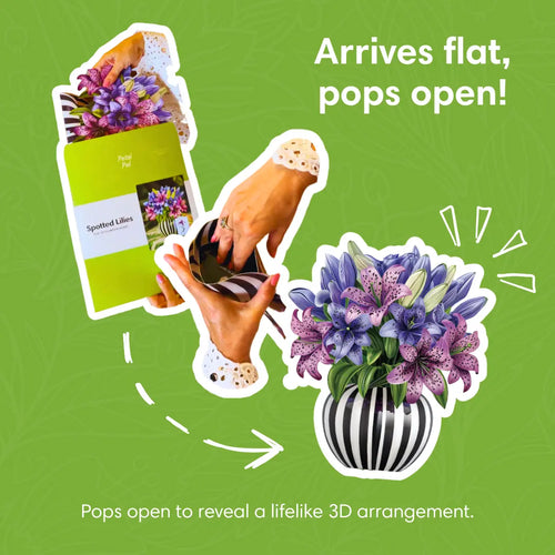 Bouquet pop-up liles tachetées