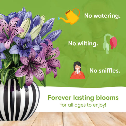 Bouquet pop-up liles tachetées