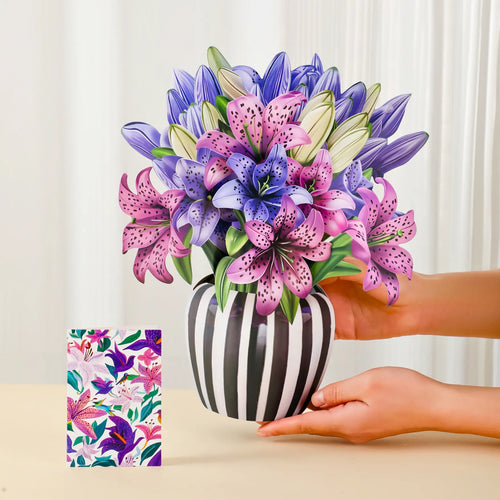 Bouquet pop-up liles tachetées