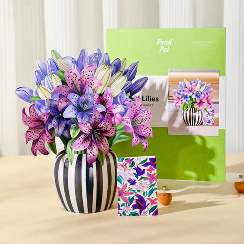 Bouquet pop-up liles tachetées