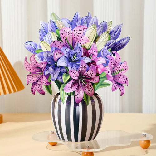 Bouquet pop-up liles tachetées
